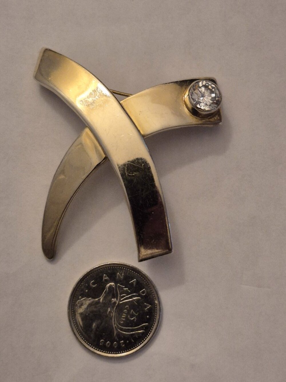 VTG Taxco Mexico Sterling Silver Modernist X Brooch Pin 22.9g